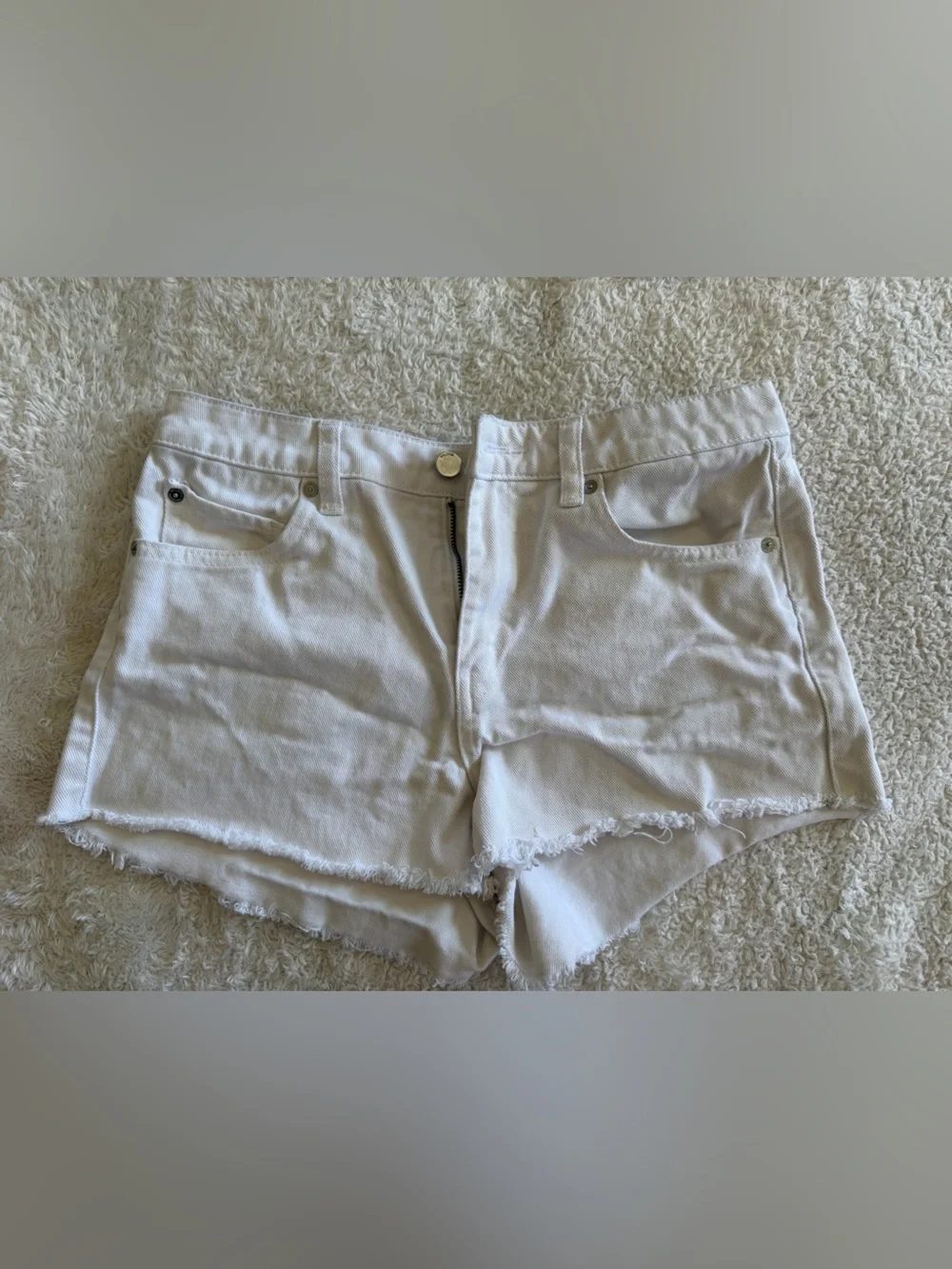 Volcom Women’s White Denim Cutoff Shorts